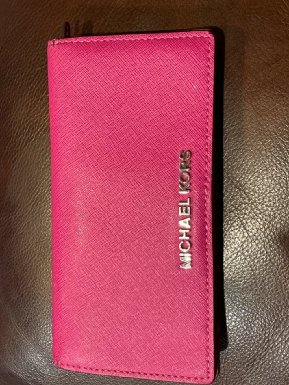 Michael Michael Kors Saffiano Leather Continental Barbie Pink Wallet